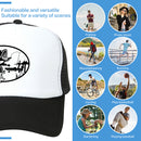 Adjustable Fish Baseball Cap Fisherman Trucker Hat for Women (Black White)