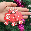 Candy  Pattern Wood Crafts Xmas Tree Decor Hanging Ornament Christmas Pendants