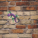Metal Gecko Wall Outdoor Hanging Statue Home Artwork Fence Decor (Purple) Newly