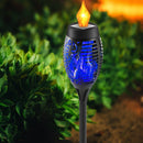 #A 1/2/4/6/8pcs Solar Flame Torch Light Lawn Lamp Holiday Landscape Lighting Dec