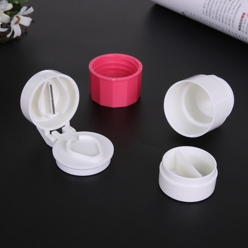 Medicine Cracker Cutter Grinding Pill Box Cutting Tablets Box(Red)