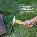 Camping Hammer Wooden Handle Stakes Peg Sweater Tent Mallet with Holding Strap