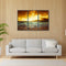 Canvas Paint By Numbers Seaside Sunset 3 Panel Oil Hand Painted Home Drawing Kit