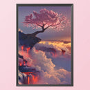 11CT Full Cross Stitch Sakura Tree Counted DIY Embroidery Crafts Home Decoration