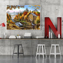 Full Cross Stitch 11CT Autumn Water Mill Counted Embroidery DIY Needlework