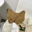 Ladies Fashion Corduroy Solid Color Shoulder Underarm Bag Women Small Handbags