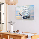Paint By Numbers Kit DIY White Ship Colouring Oil Art Picture Wall Decor