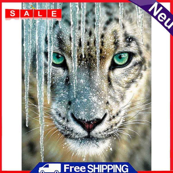 5D DIY Diamond Painting White Tiger Full Drill Rhinestone Mosaic Art Picture