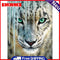 5D DIY Diamond Painting White Tiger Full Drill Rhinestone Mosaic Art Picture