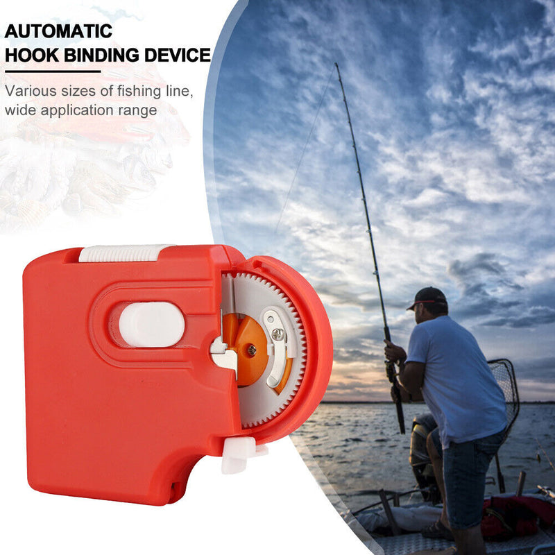 Portable Auto Electric Fishing Hook Tier Fish Hooks Line Tying Device (Red)