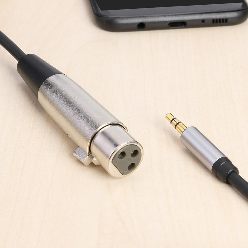 1.5m XLR 3pin Female to 3.5mm TRS Male Audio Adapter Cable for Microphone Newly