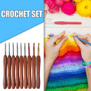 Wooden Handle Colorful Crochet Needle Knitting Sweater DIY Crochet Hook (A)