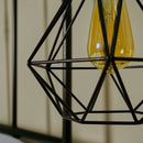 Geometric Hanging Lamp Cage Metal Pendant Lamp Shade Ceiling Plate Light Holder