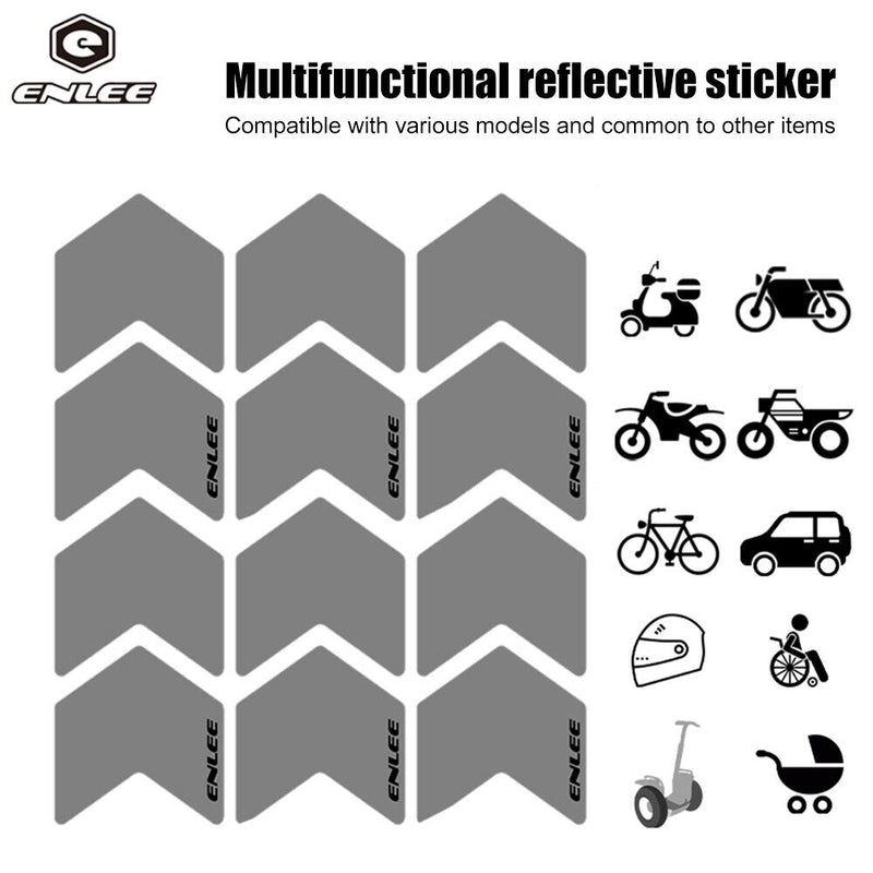 ENLEE 12pcs Bike Stickers Wheel Decals Reflective Protective Tape Bicycle Strips