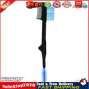 Double-ended Eyebrow Brush Eyelash Brush Comb and Round Comb Teeth (Blue) Newly