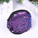 Multi Sequins Coin Wallet Women Change Purse Girl Round Clutch Bags (Purple
