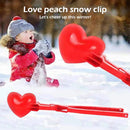 Plastic Snowball Maker Clip Winter Outdoor Snow Ball Heart Shaped Mold Toys