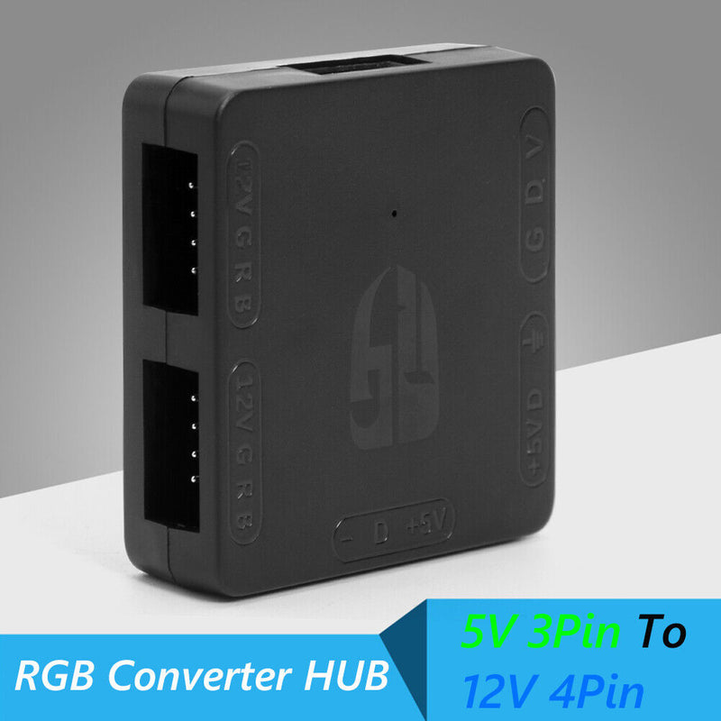 RGB Converter 5V 3Pin ARGB to 12V 4-Pin RGB Light Transfer Chassis Fan Converter