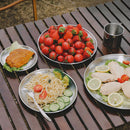 Camping Plate Stainless Steel Tableware Food Container Picnic Dish (14cm) Newly