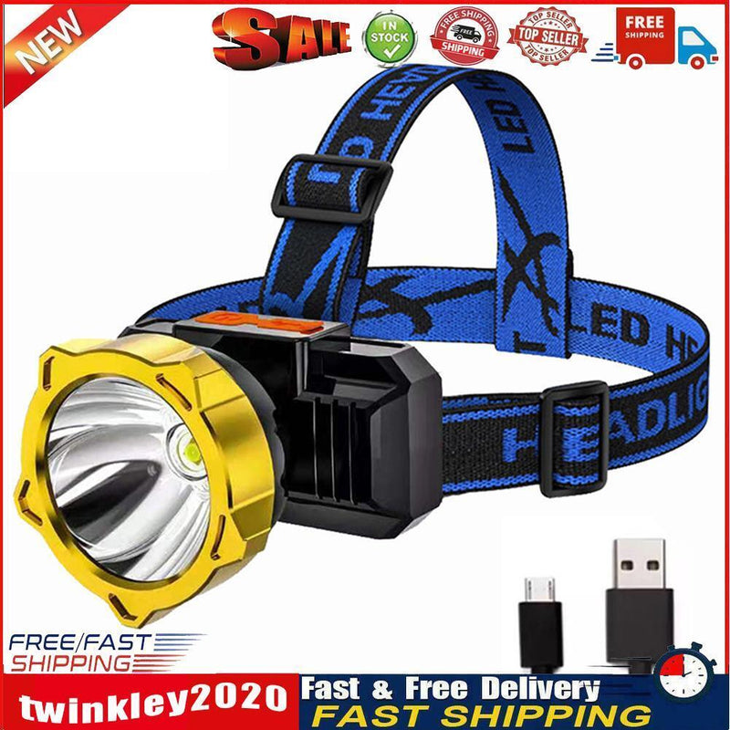 Portable Night Fishing LED Headlight USB Rechargeable Waterproof Headlamp Newly
