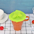 Silicone Leaf Shaped Cup Cover Heat Resistant Sealed Cap Leakproof Cups Lid