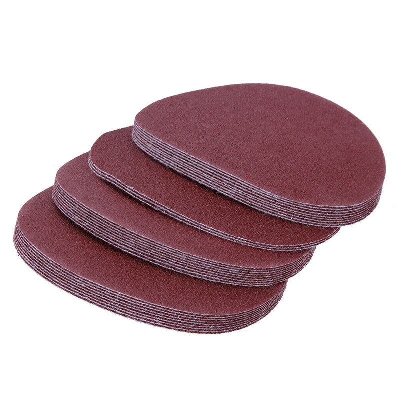 30pcs/set 125mm 80 Meshes Round Self-adhesive Sand Paper Flocking Sandpaper