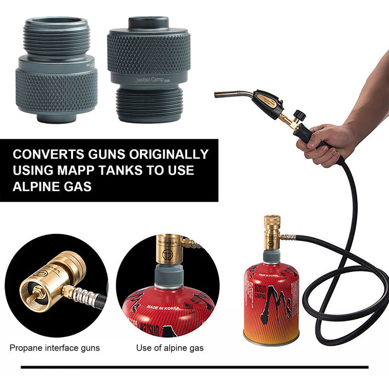 Gas Adapter Flat Gas Tank to MAPP Air Bottle Adapter 1LB Propane Interface Guns