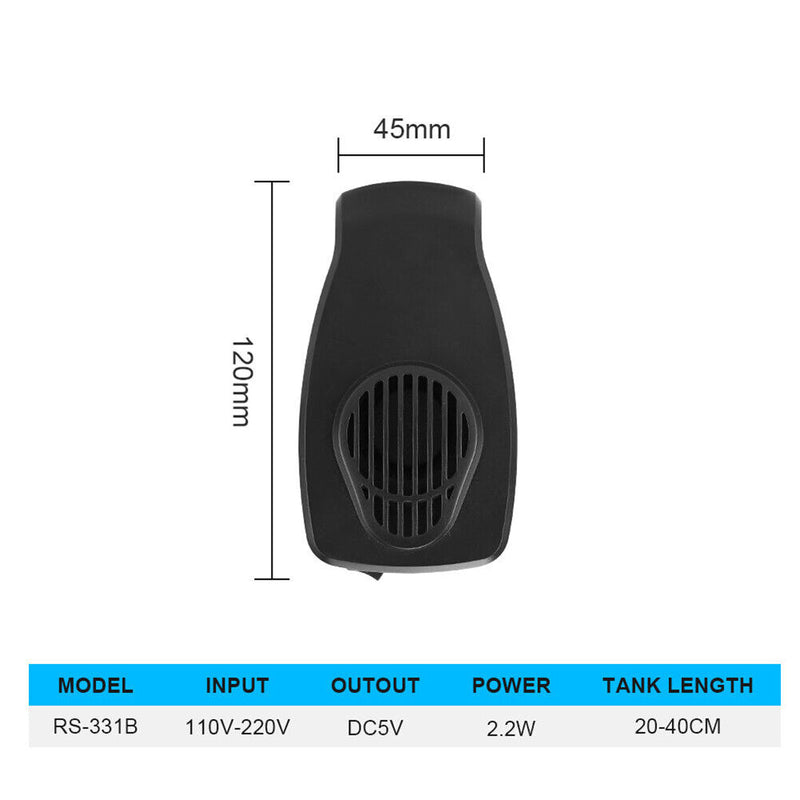 Aquarium Cooler Fan Hang Coral Reef Water Plant Cooling Fan (RS 331B Black)