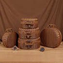 Storage Moon Cake Box Souvenir Woven Rattan Box Round Creative Farmhouse Style