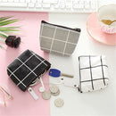Fashion Key Case Mini Korean Coin Purses Zipper Lattice Cotton and Linen