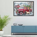 Full Embroidery Cross Stitch Kit Red Car Counted 11CT DIY Needlework Wall Decor