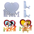 Photo Frame Molds - Heart Shape MOM Photo Display Tool Molds with Holder Newly