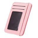 Women Wallets PU Leather Solid Fashion Short Multi-slot Card Purse (Pink)