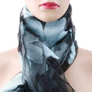 Flower Print Elegant Satin Scarf Women Retro Scarves Summer Beach Shawls Band