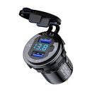 12V/24V QC3.0 Car Dual USB Charger Quick Charge Socket Power Outlet w/Voltmeter