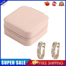 Portable Jewelry Box + Earrings Set Ear Stud Zipper Storage Organizer Case