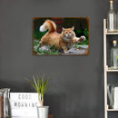 Lawn Cat Metal Retro Tin Sign Poster Wall Plate for Living Room Accessories