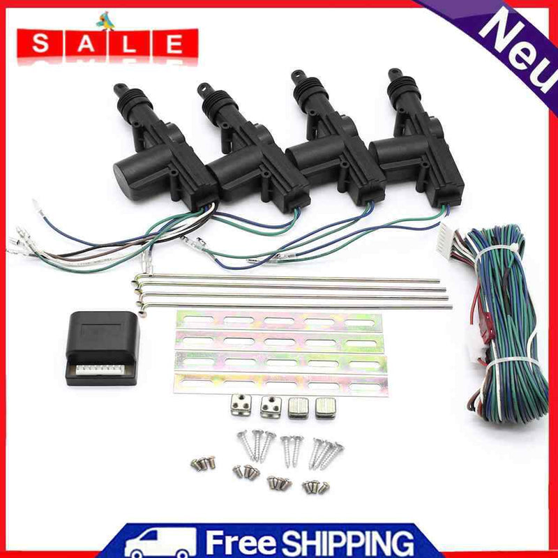 12V Universal Car Door Lock Actuator 4 Doors Keyless Entry System Locking Kit