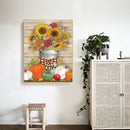 Sunflower in Vase Oil Paint By Numbers Kits DIY Handpainted on Canvas Home Decor
