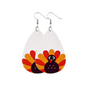 Thanksgiving PU Turkey Earrings Hanging Pendants Drop Dangle Earring for Women