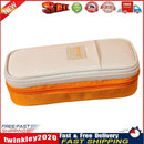 Canvas Pencil Case Double Layer Large Capacity Stationery Pen Box (Yellow) Newly