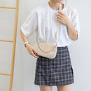 Fashion Corduroy Crossbody Bag Women Solid Chain Shoulder Handbags (Khaki)