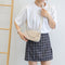 Fashion Corduroy Crossbody Bag Women Solid Chain Shoulder Handbags (Khaki)