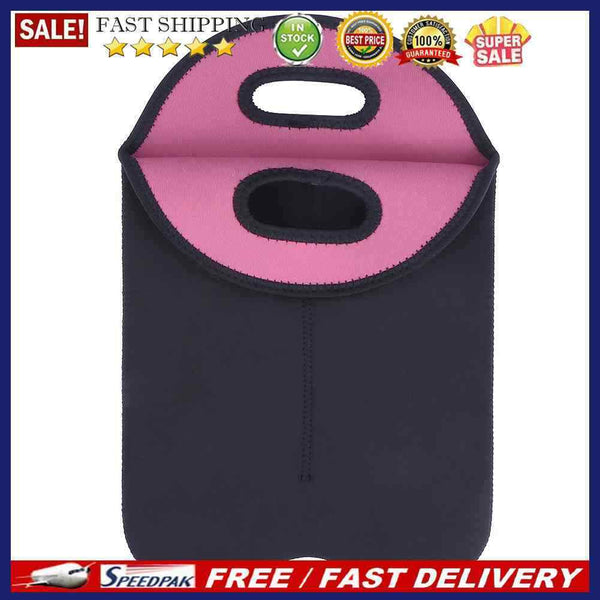 2 Bottles Neoprene Cooler Wine-bottle Bag Protective Cover (Pink+Black)