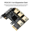 PCIE Adapter Card PCIE 1 to 4 USB Multiplier Hub Riser Converter for Mining