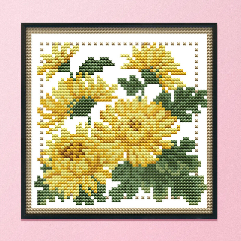 Print Artwork Canvas Flower Series DIY Needlework 14CT Stamped Kit Cross St