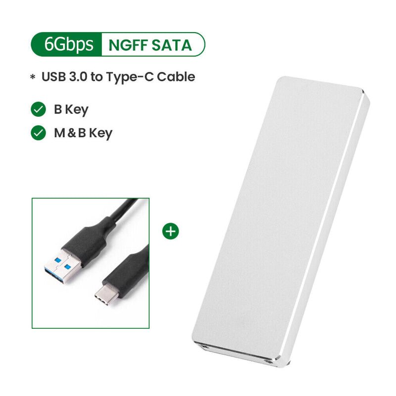 6Gbps Enclosure M.2 NGFF SATA Mobile Hard Disk Case for 2230/2242/2260/2280 SSD