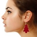 Christmas Hook Earrings Women Simple Xmas Tree Ear Dangle Pendant Jewelry Gift