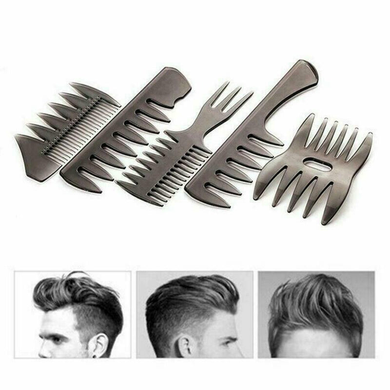 5PCS Slick-back Quiff Grooming Pro Comb Black Hot N9H8