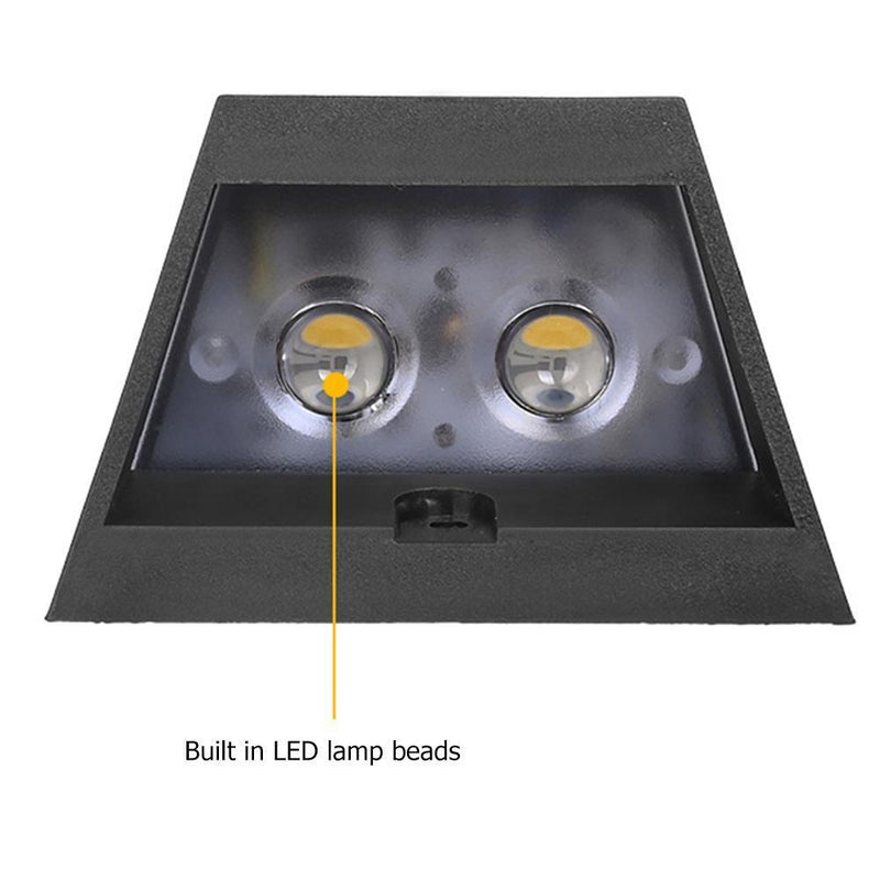 2 Pack LED Solar Lights ABS for Outdoor Home Garden Decor (White Light)